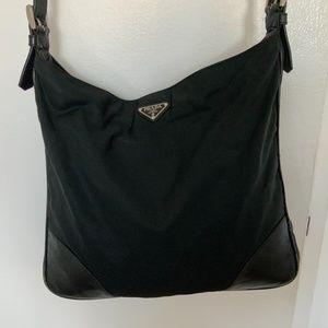 Prada Nylon Unisex Black Bag